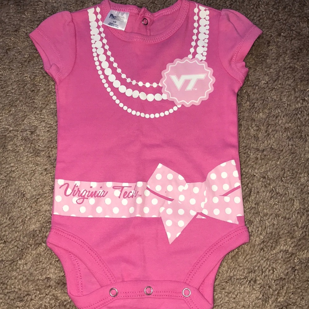 Virginia Tech Girls Pink Onesie 0/3 Months NEW